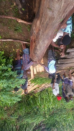 Construction of bridge that leads to the Cathedral