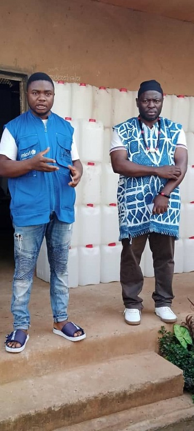 The youth  leader and  sub-traditional leader of the zone( from left to right)